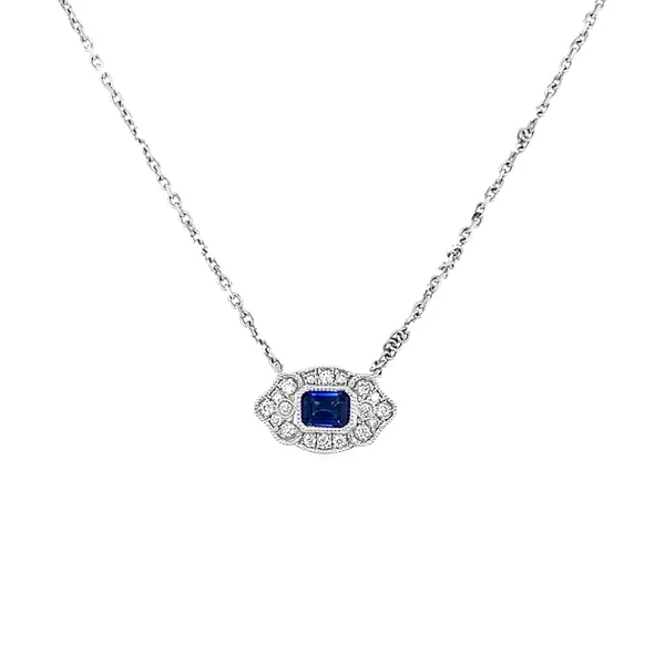 18K White Gold Sapphire Necklace
