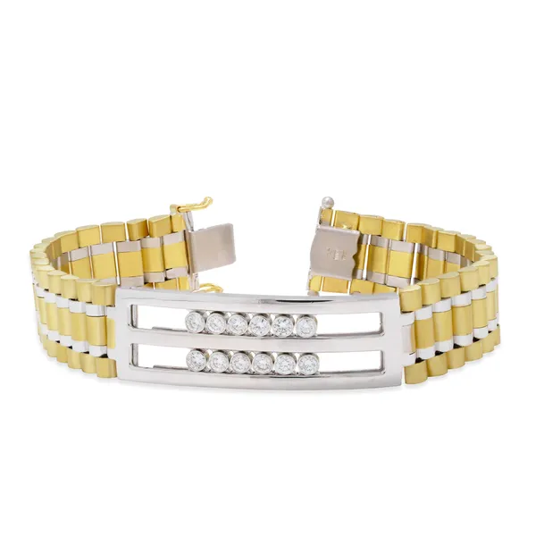 18K Two-Tone Diamond Men’s Bracelet