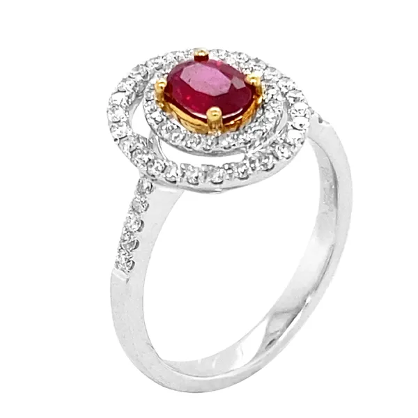 18K Two-Tone Gold Ruby Ring