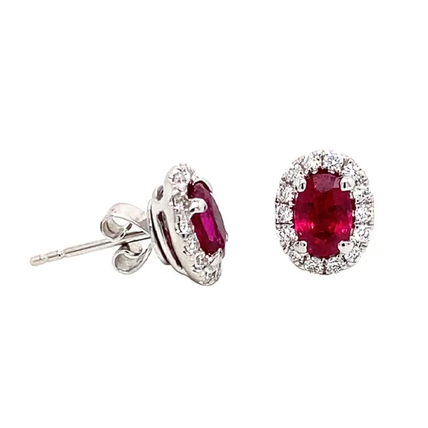 18K White Gold Ruby Earrings