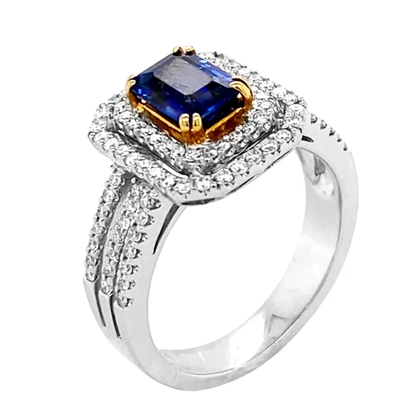 18K White Gold Sapphire Ring