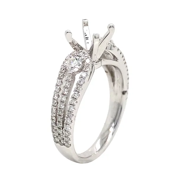 18K White Gold Diamond Semi Mount Ring