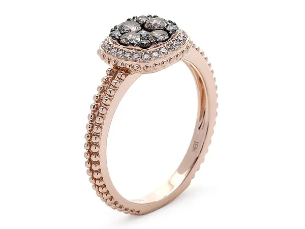 18K Rose Gold Brown Diamond Ring