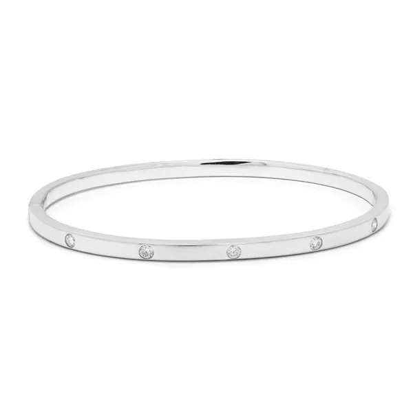 18K White Gold Diamond Bangle