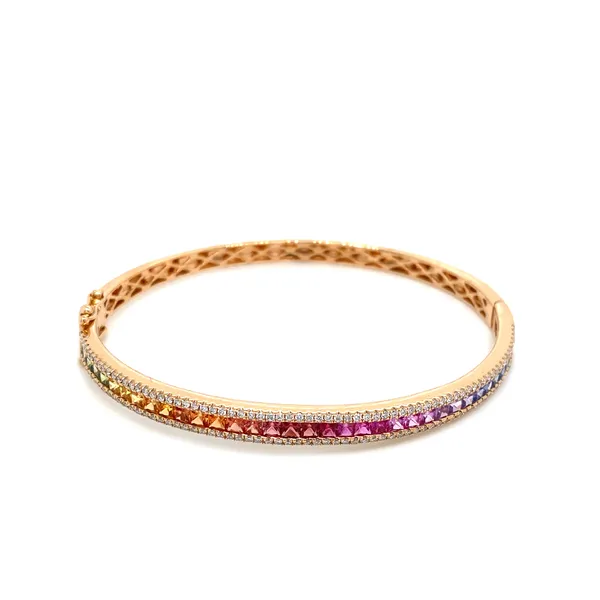 18K Rose Gold Fancy Sapphire Bangle