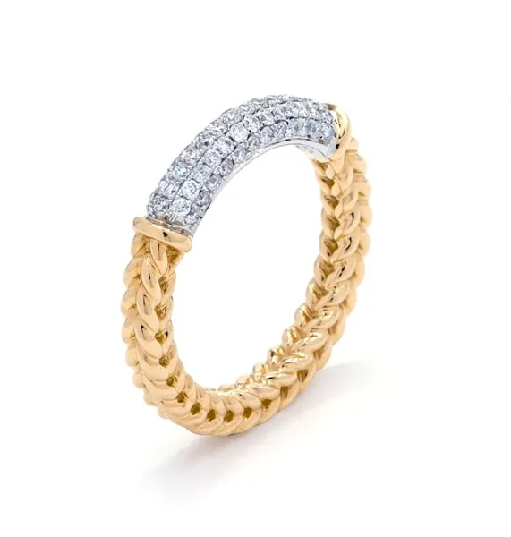 18K Two-Tone Gold Diamond Band