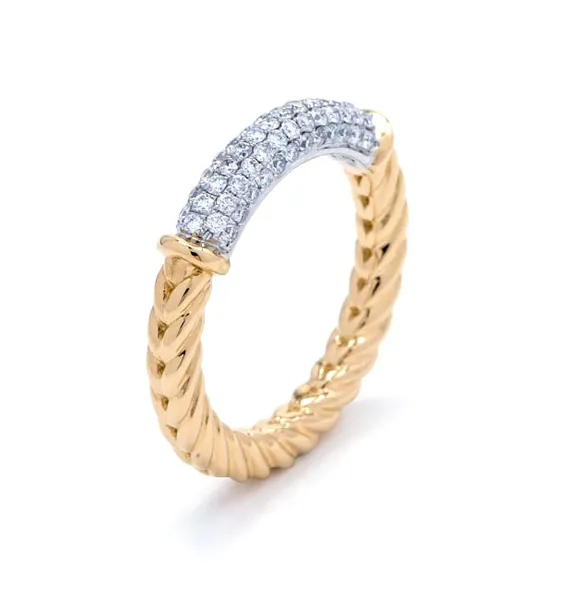 18K Two-Tone Gold Diamond Band