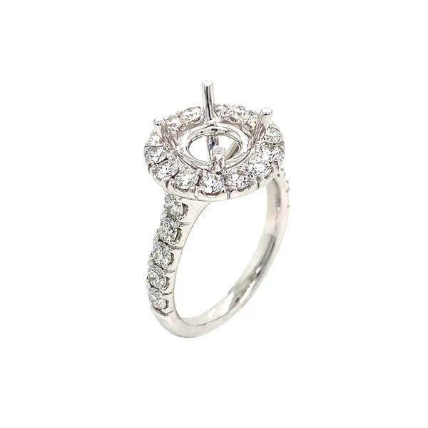 18K White Gold Semi Mount Ring