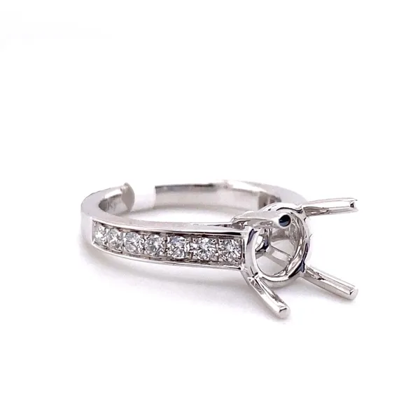 18K White Gold Semi Mount Ring
