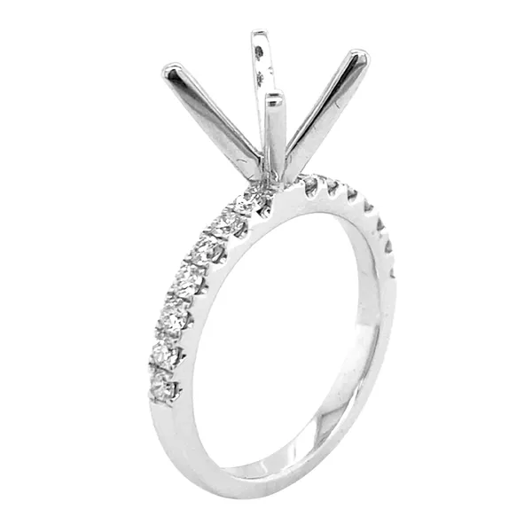 18K White Gold Semi Mount Ring