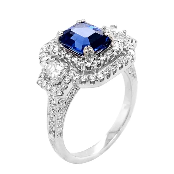 18K White Gold Sapphire Ring