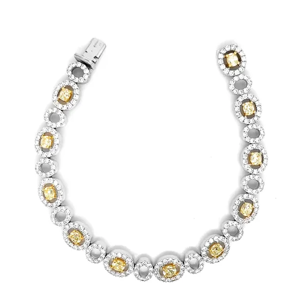 18K White Gold Yellow Diamond Bracelet