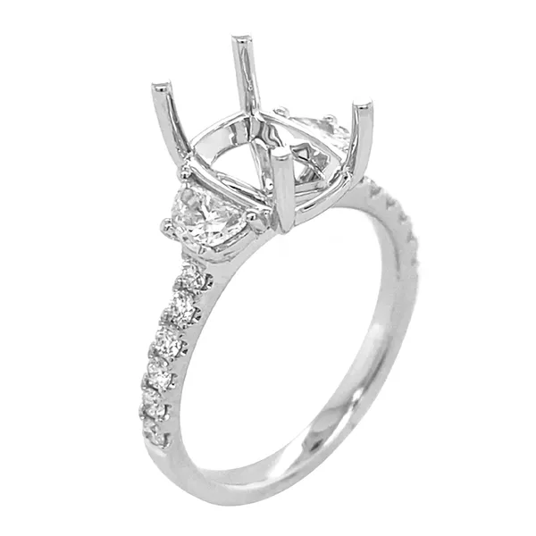 18K White Gold Semi Mount Ring