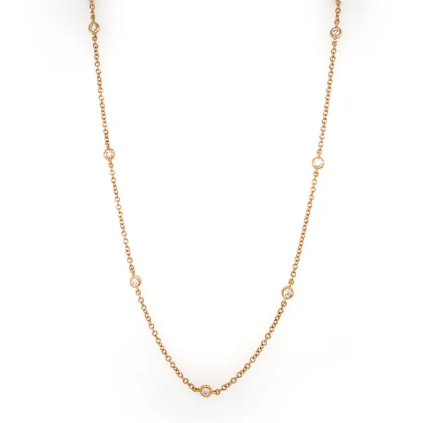 18K Rose Gold Diamond Necklace