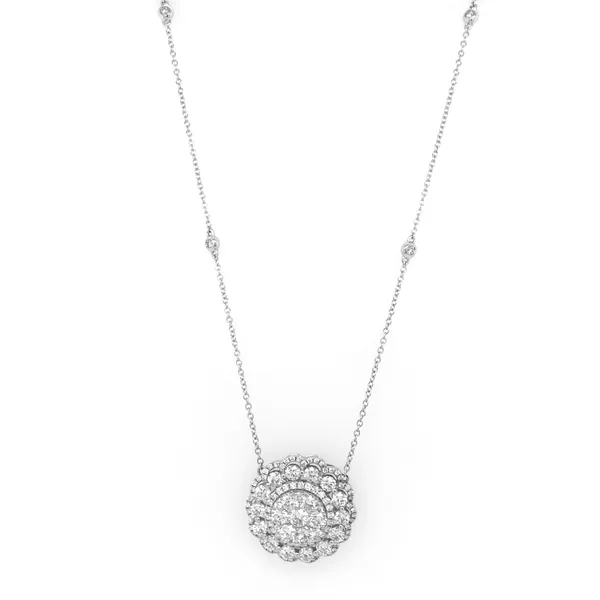 18K White Gold Diamond Necklace