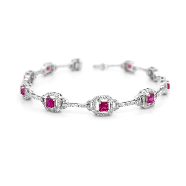 18K White Gold Ruby Bracelet