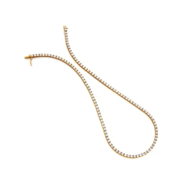 18K Yellow Gold Tennis Necklace