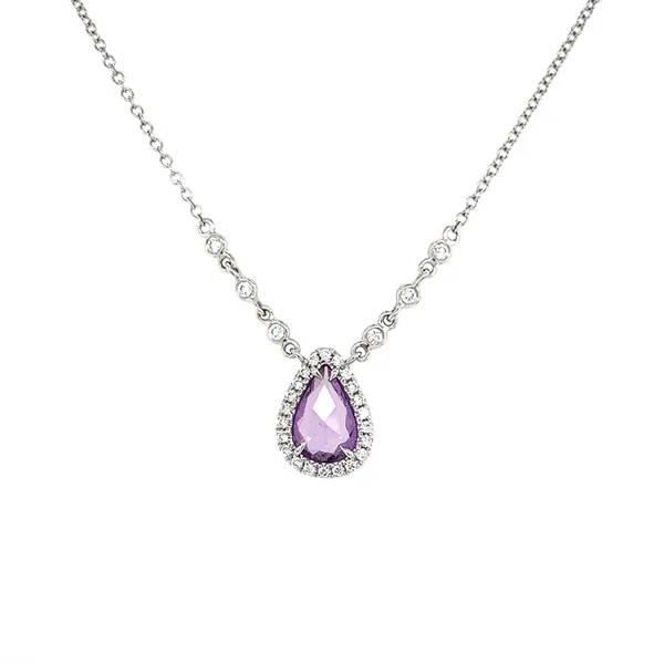 18K White Gold Sapphire Necklace