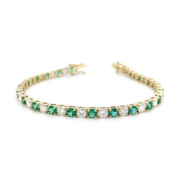18K White Gold Emerald Bracelet