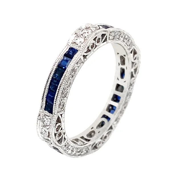18K White Gold Sapphire Band