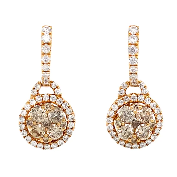 18K Rose Gold Diamond Earrings