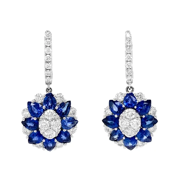 18K White Gold Sapphire Earrings