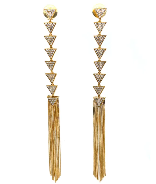 18K Yellow Gold Diamond Earrings