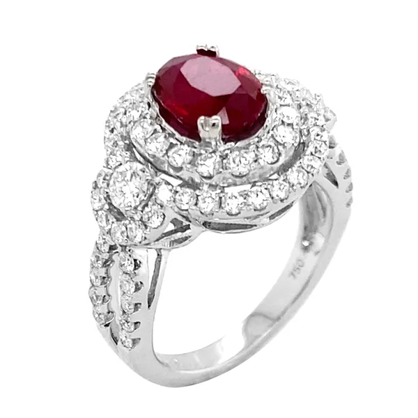 18K White Gold Ruby Ring