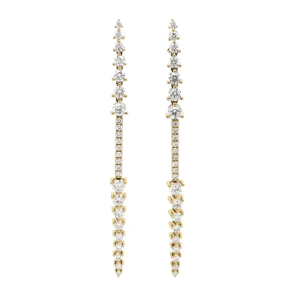 18K Yellow Gold Diamond Earrings