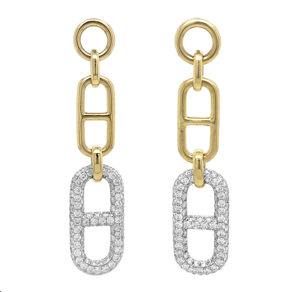 18K Two-Tone Diamond Earrings