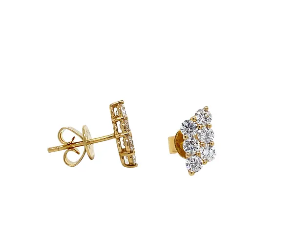 18K Yellow Gold Diamond Earrings