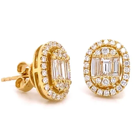 18K Yellow Gold Diamond Earrings
