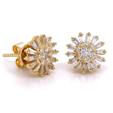 18K Yellow Gold Diamond Earrings