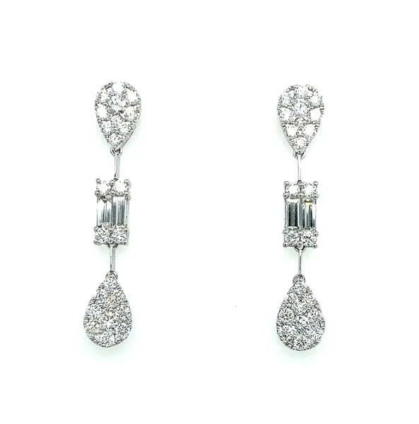 18K White Gold Diamond Earrings