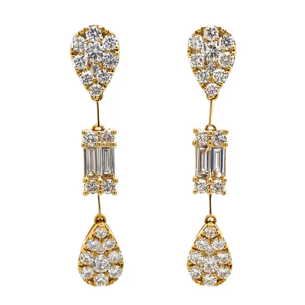 18K Yellow Gold Diamond Earrings