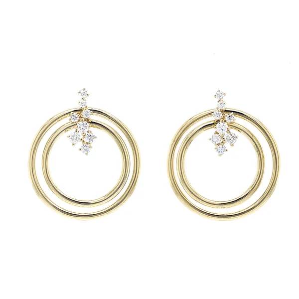 18K Yellow Gold Diamond Earrings
