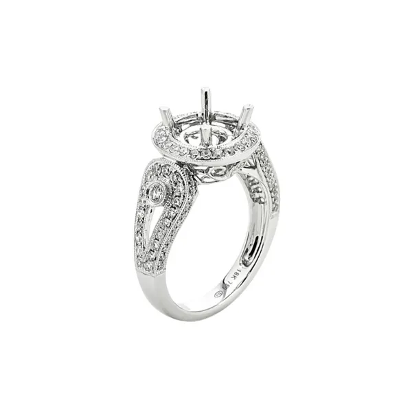18K White Gold Semi Mount Ring