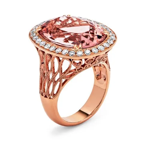 18K White Gold Morganite Ring