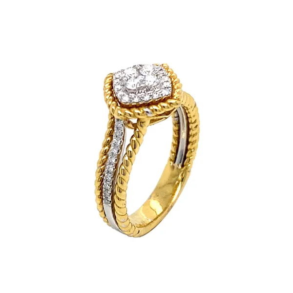 18K Two-Tone Gold Diamond Ring