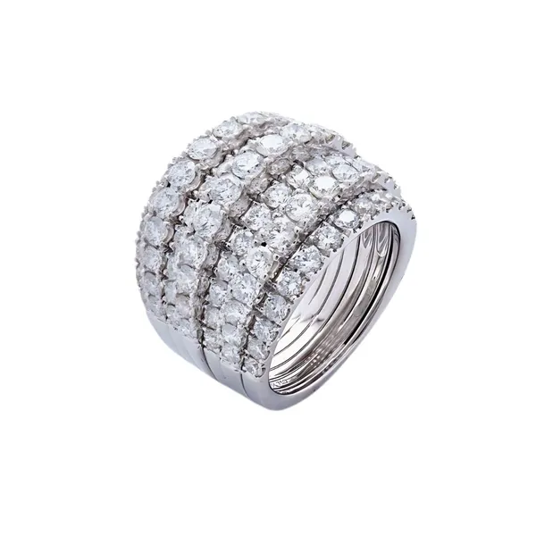 18K White Gold Diamond Band