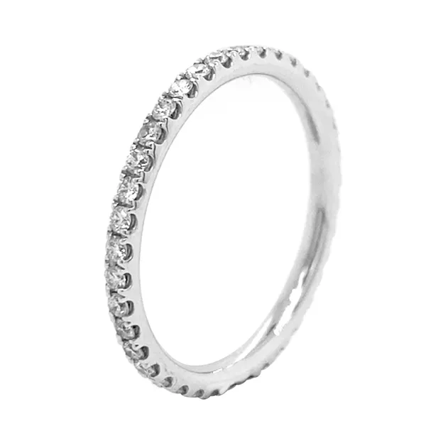 18K White Gold Diamond Band