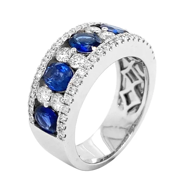 18K White Gold Sapphire Band