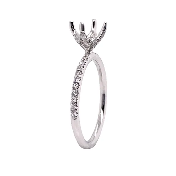 18K White Gold Semi Mount Ring