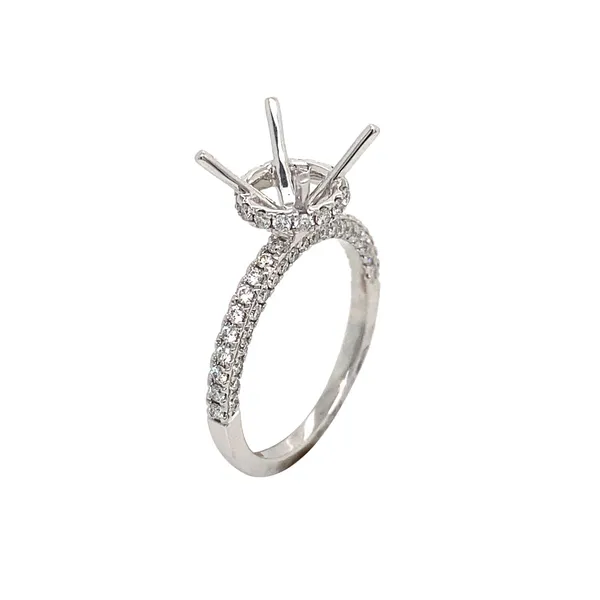 18K White Gold Semi Mount Ring