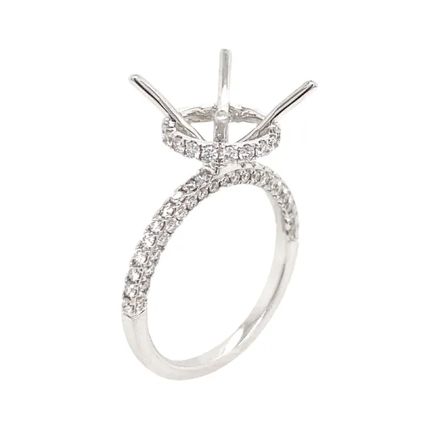 18K White Gold Semi Mount Ring