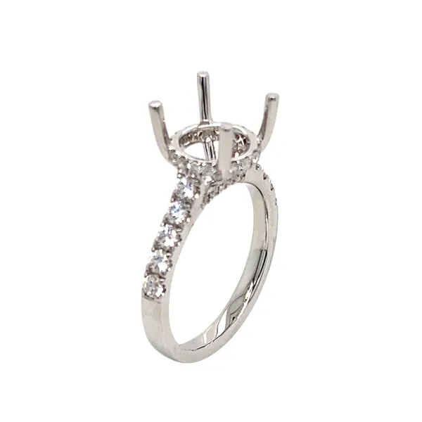 18K White Gold Semi Mount Ring