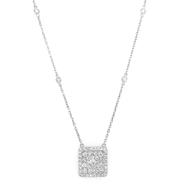 18K White Gold Diamond Necklace