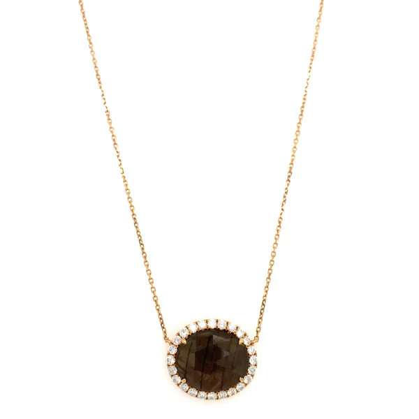 18K Rose Gold Fancy Slice Sapphire Necklace