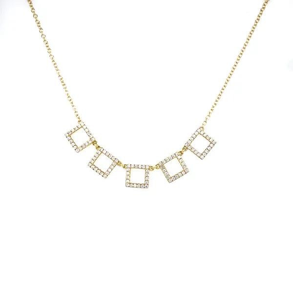 18K Yellow Gold Diamond Necklace