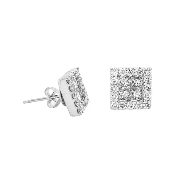18K White Gold Diamond Earrings